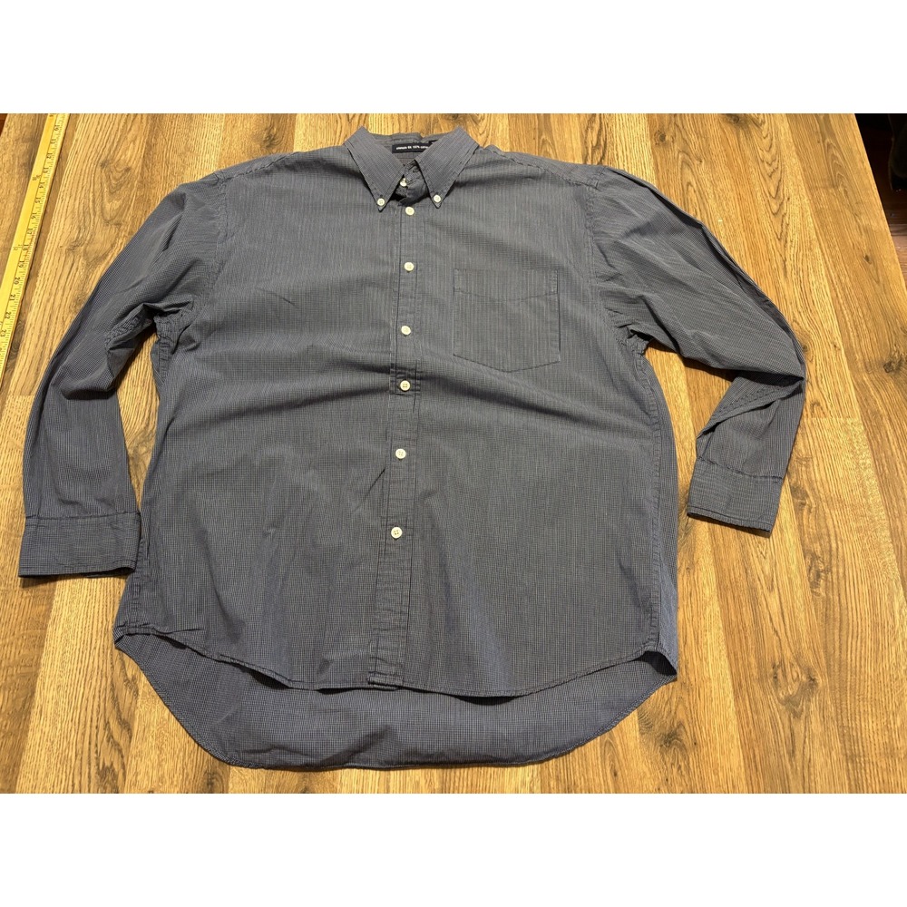GAP Button Up Shirt Mens L Blue Adult Classic Fit Cotton Plaid Excellent Used
